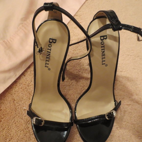 BOTINELLI Black Thin Strap Heels - Picture 6 of 7